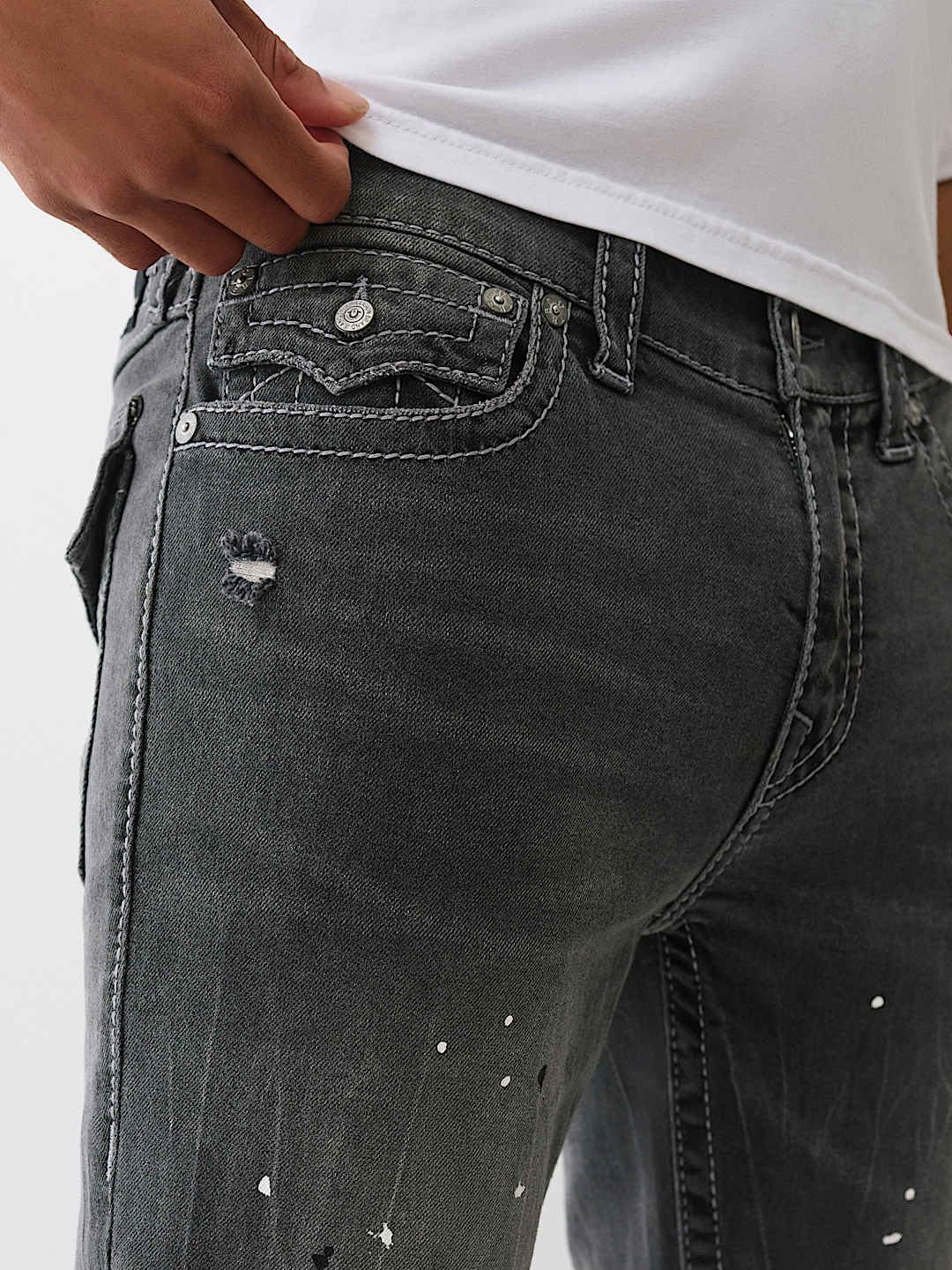 ROCCO BIG T PAINT SPLATTER SKINNY JEAN, image 4