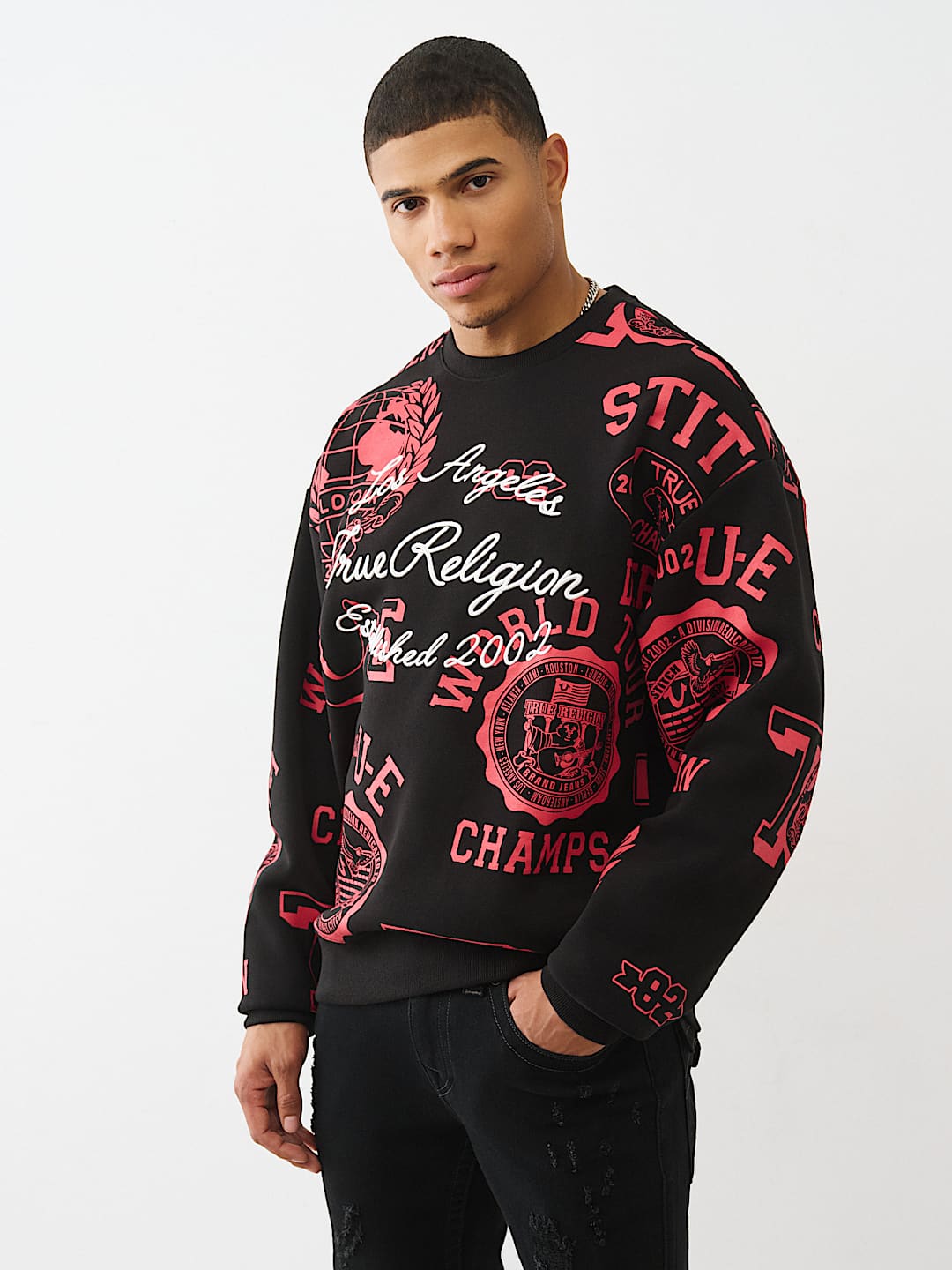 ALLOVER LOGO PRINT SWEATSHIRT, image 3