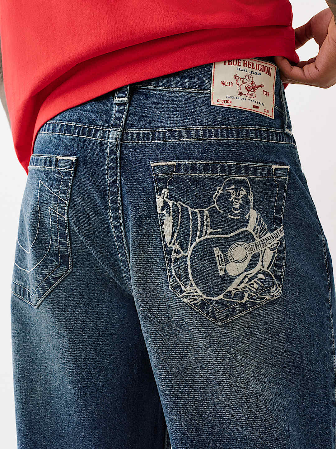 VINNY EMBROIDERED BUDDHA POCKET ULTRA BAGGY JEAN