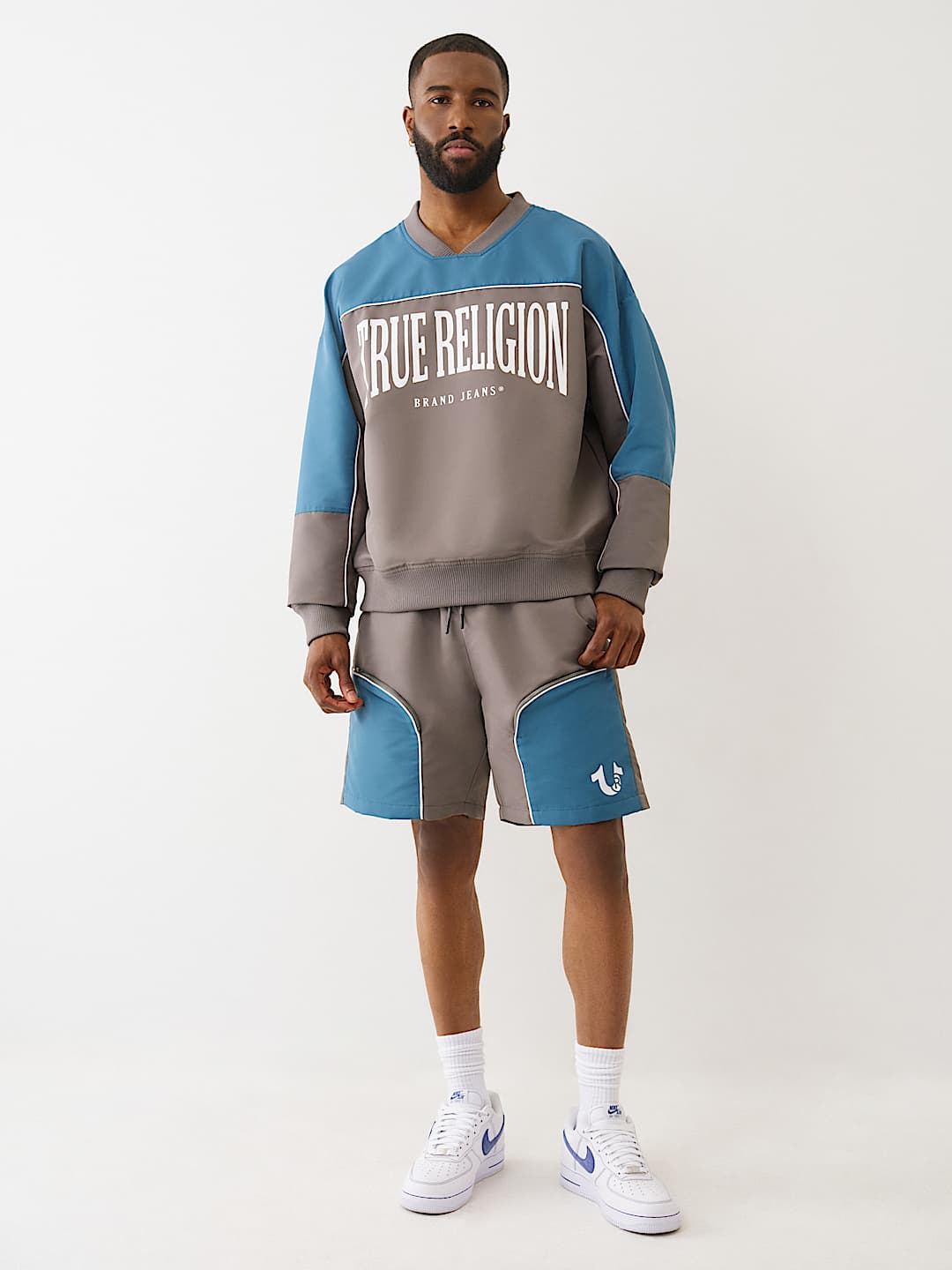 【TRUE RELIGION】★トレーナー★ COLORBLOCK BOXY PULLOVER COLORBLOCK BOXY PULLOVER - Granite | True Religion