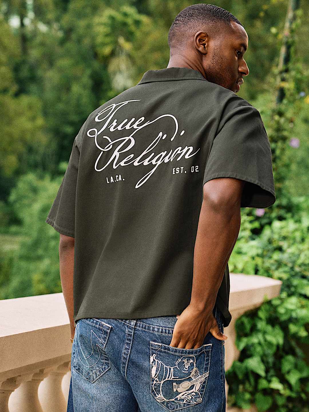 DOUBLE POCKET ZIP UP CAMP SHIRT