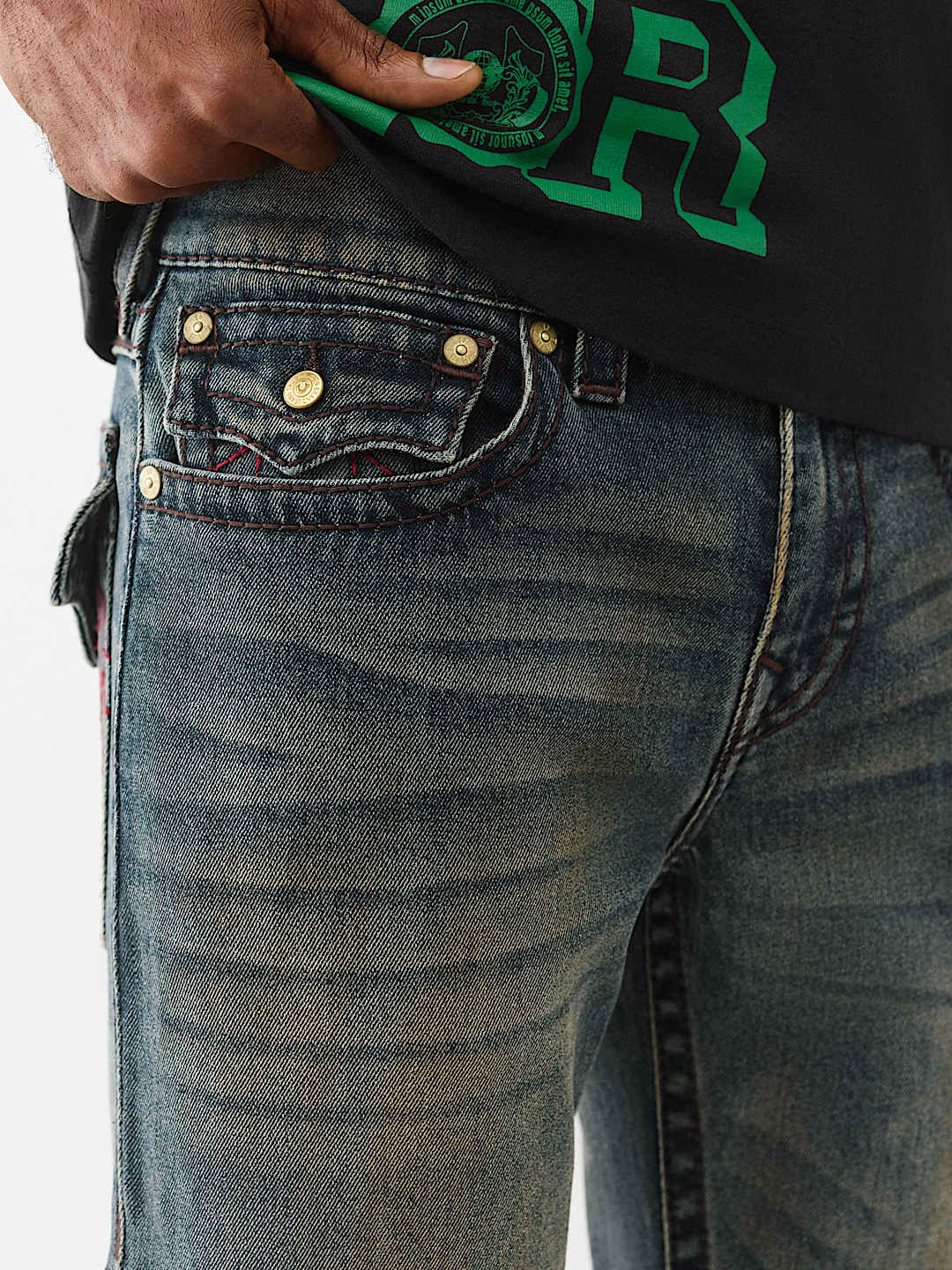 RICKY BIG T FLAP STRAIGHT JEAN 34", image 4