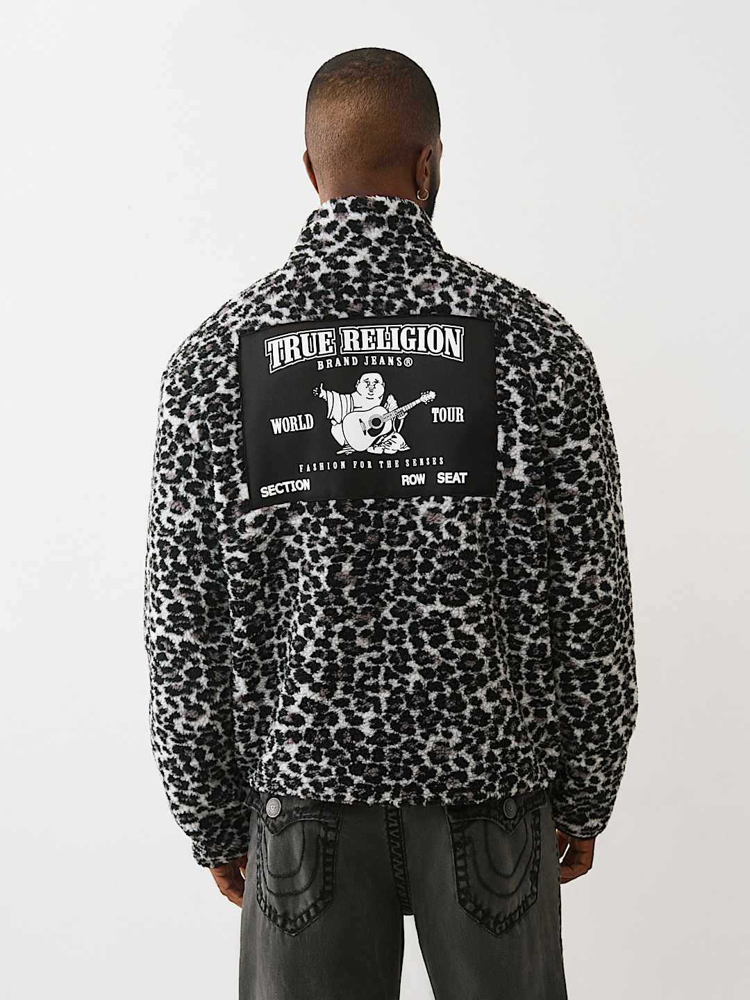 LEOPARD MOCKNECK SHERPA JACKET, image 2