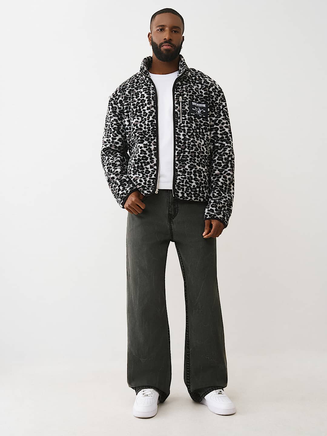 LEOPARD MOCKNECK SHERPA JACKET, image 6