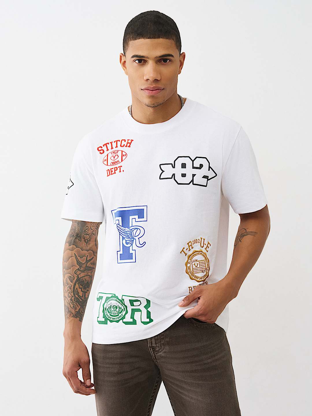 EMBROIDERED UNIVERSITY LOGO TEE, image 1
