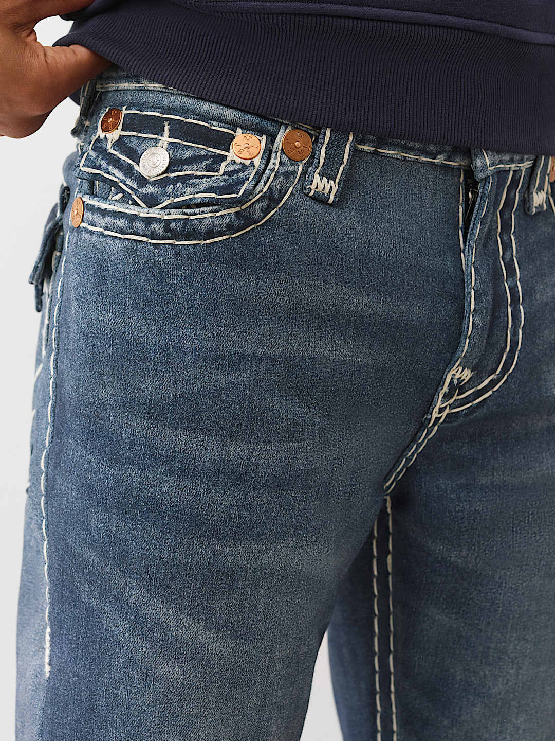  RICKY PRINTED FLEECE  SUPER T STRAIGHT JEAN 34", image 4