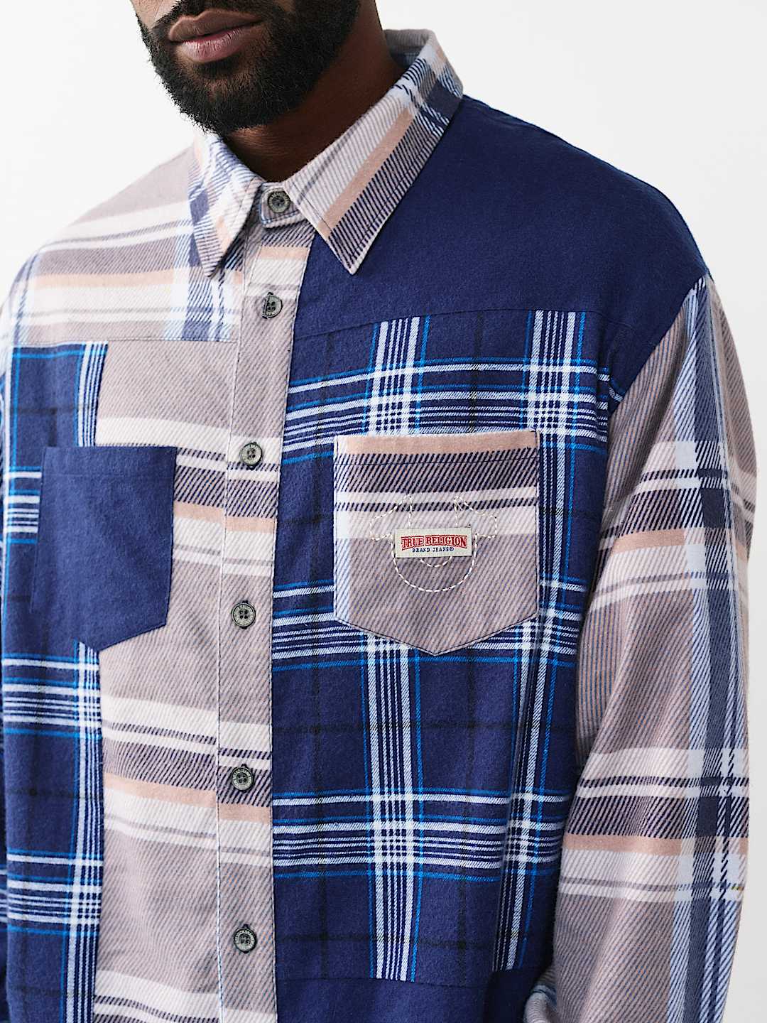 CAMISA DE FRANELA DE MANGA LARGA CON ESTAMPADO &Iacute;NDIGO, image 4