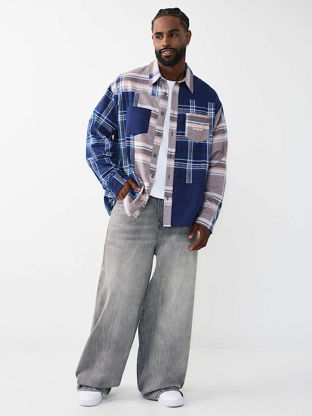 CAMISA DE FRANELA DE MANGA LARGA CON ESTAMPADO &Iacute;NDIGO, image 5