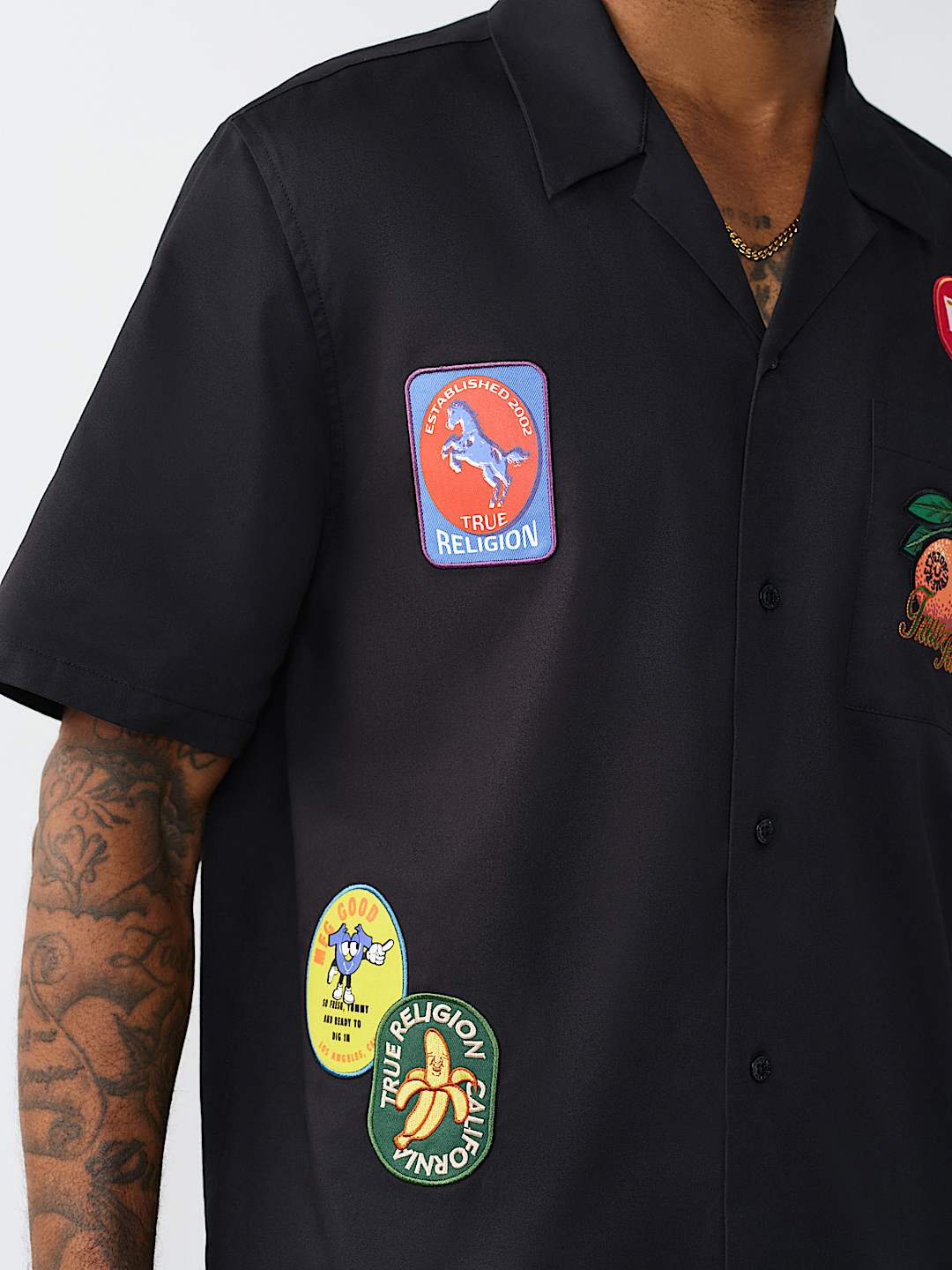 CAMISA BORDADA DE SARGA CON CUELLO DE CAMPANA, image 5