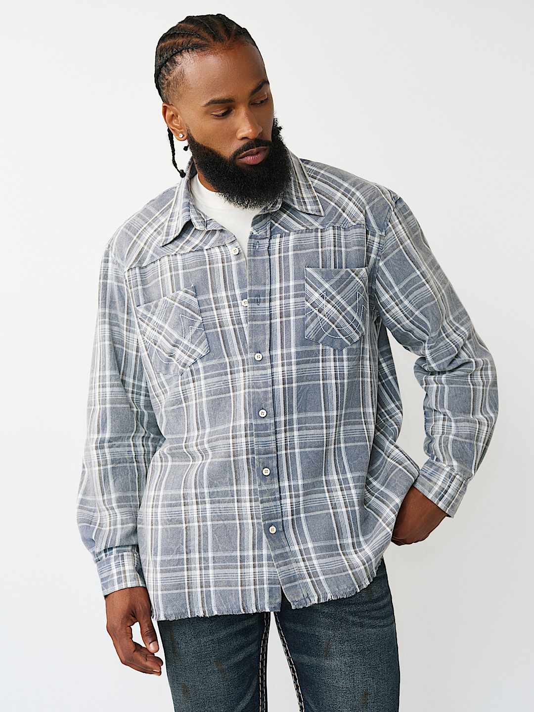 BLEACHED HORSESHOE FLANNEL SHIRT, image 1
