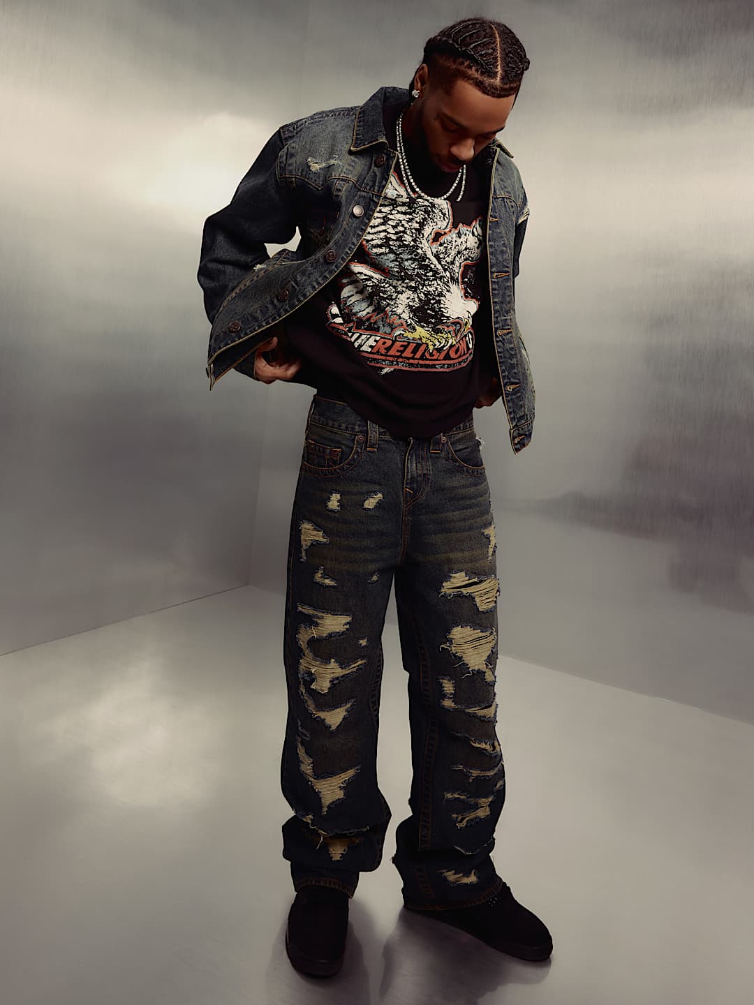 VINNY DESTROYED ULTRA BAGGY JEAN 34", image 3