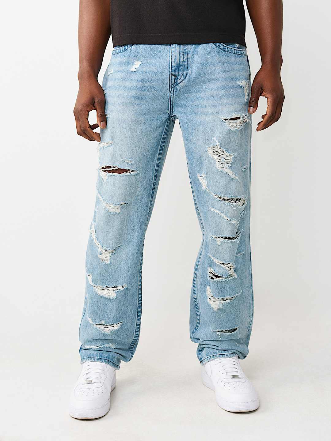 BOBBY DESTROYED FLAP BAGGY JEAN 32", image 4