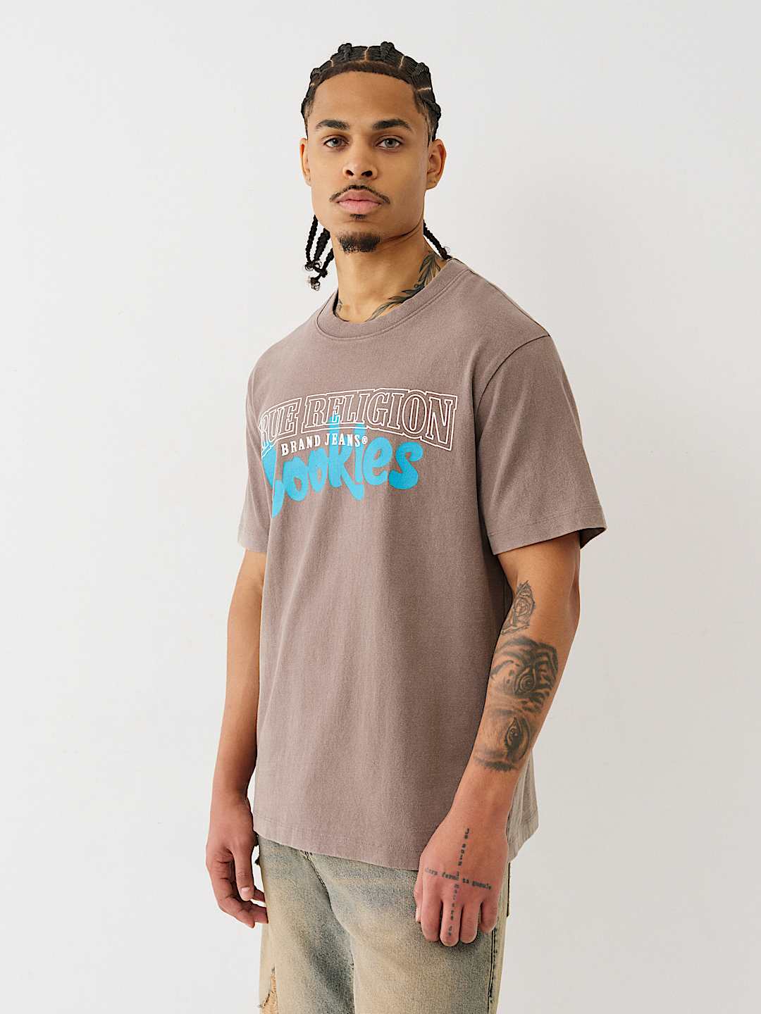 コラボ！関税込み TRUE RELIGION X COOKIES ロゴ ★ Tシャツ TRUE RELIGION X COOKIES LOGO TEE - Granite | True Religion