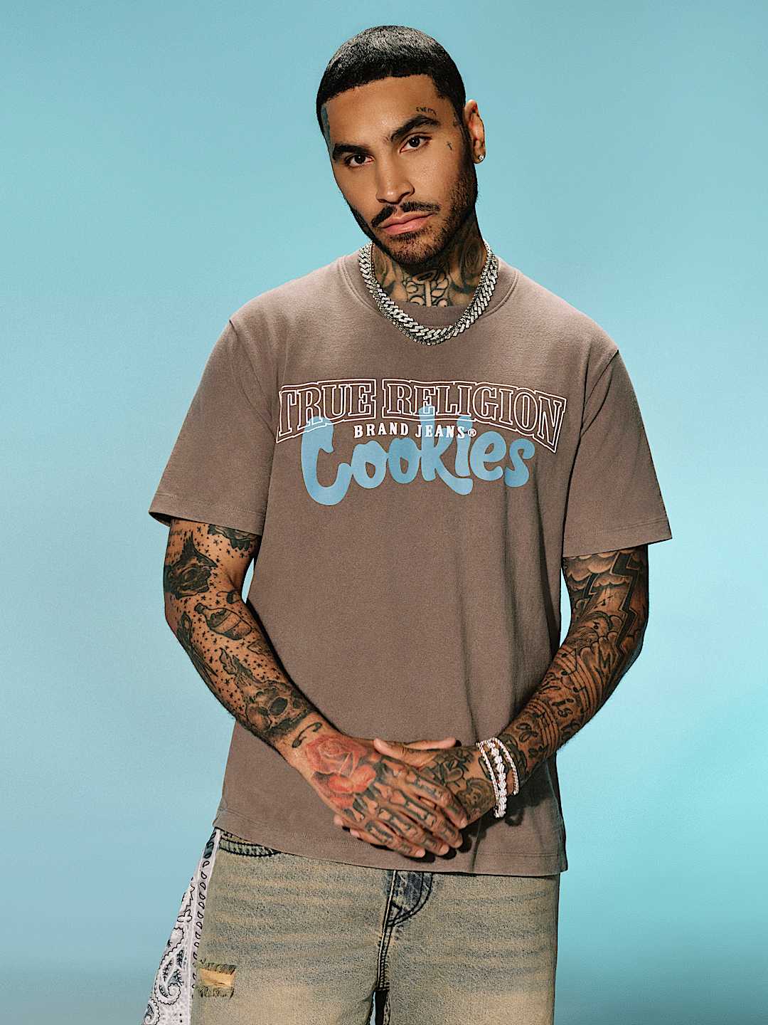 コラボ！関税込み TRUE RELIGION X COOKIES ロゴ ★ Tシャツ TRUE RELIGION X COOKIES LOGO TEE - Granite | True Religion