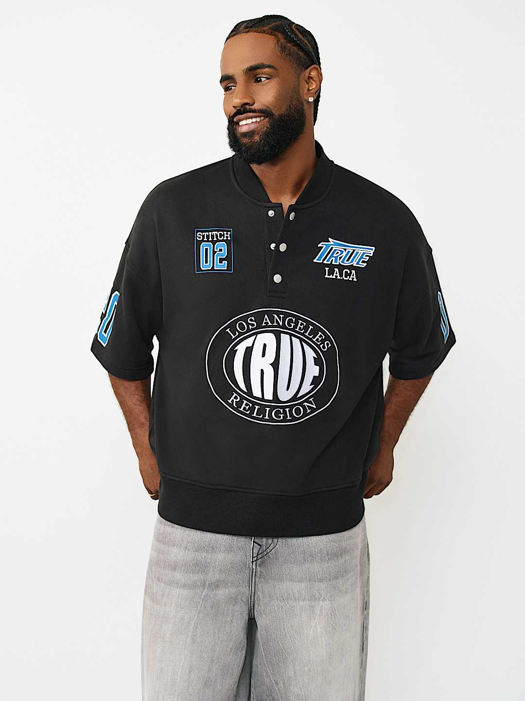 SHORT SLEEVE OVERSIZED SPORT SWEATSHIRT, image 1