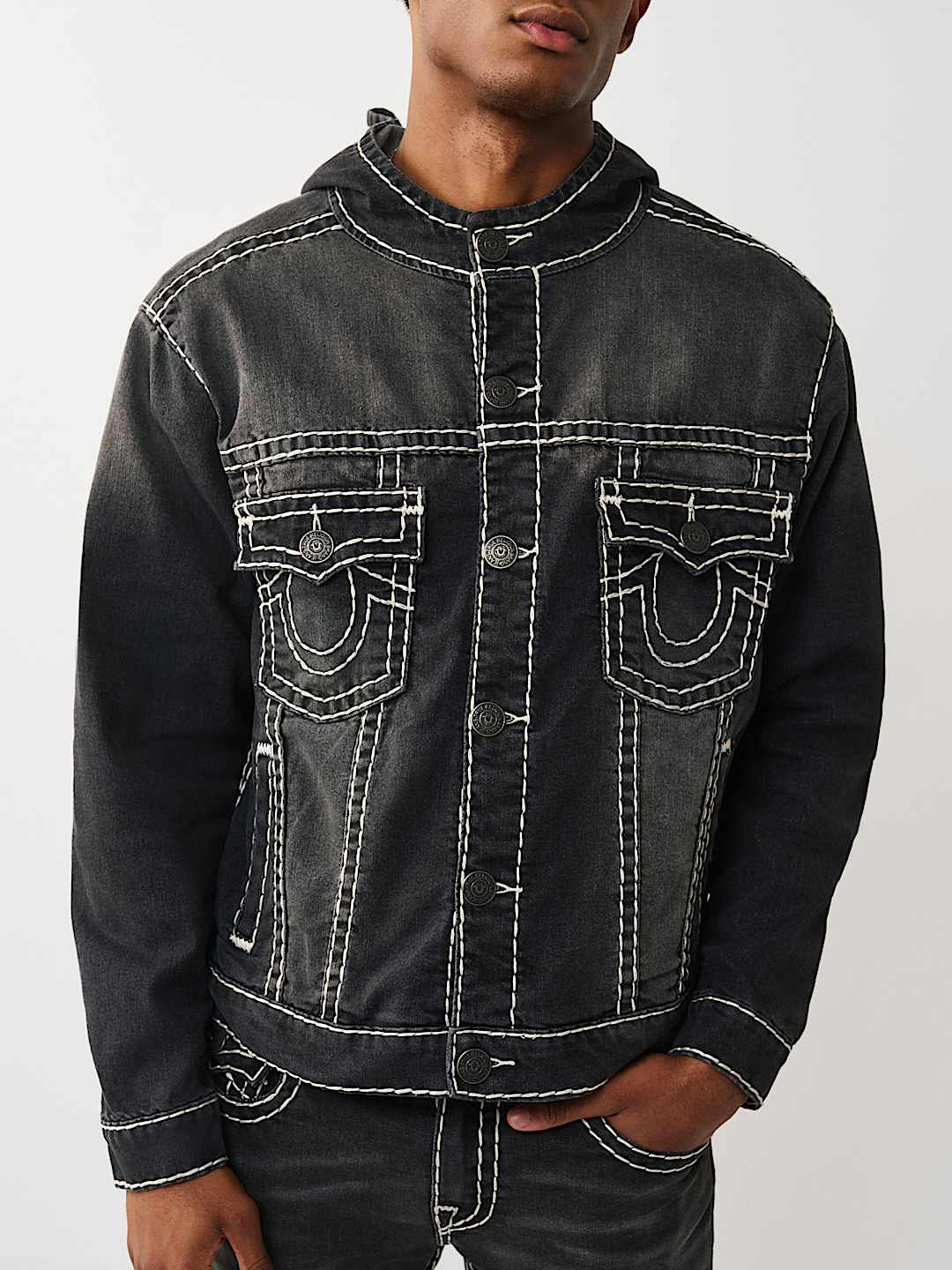 SUPER T HOODED DENIM JACKET, image 4
