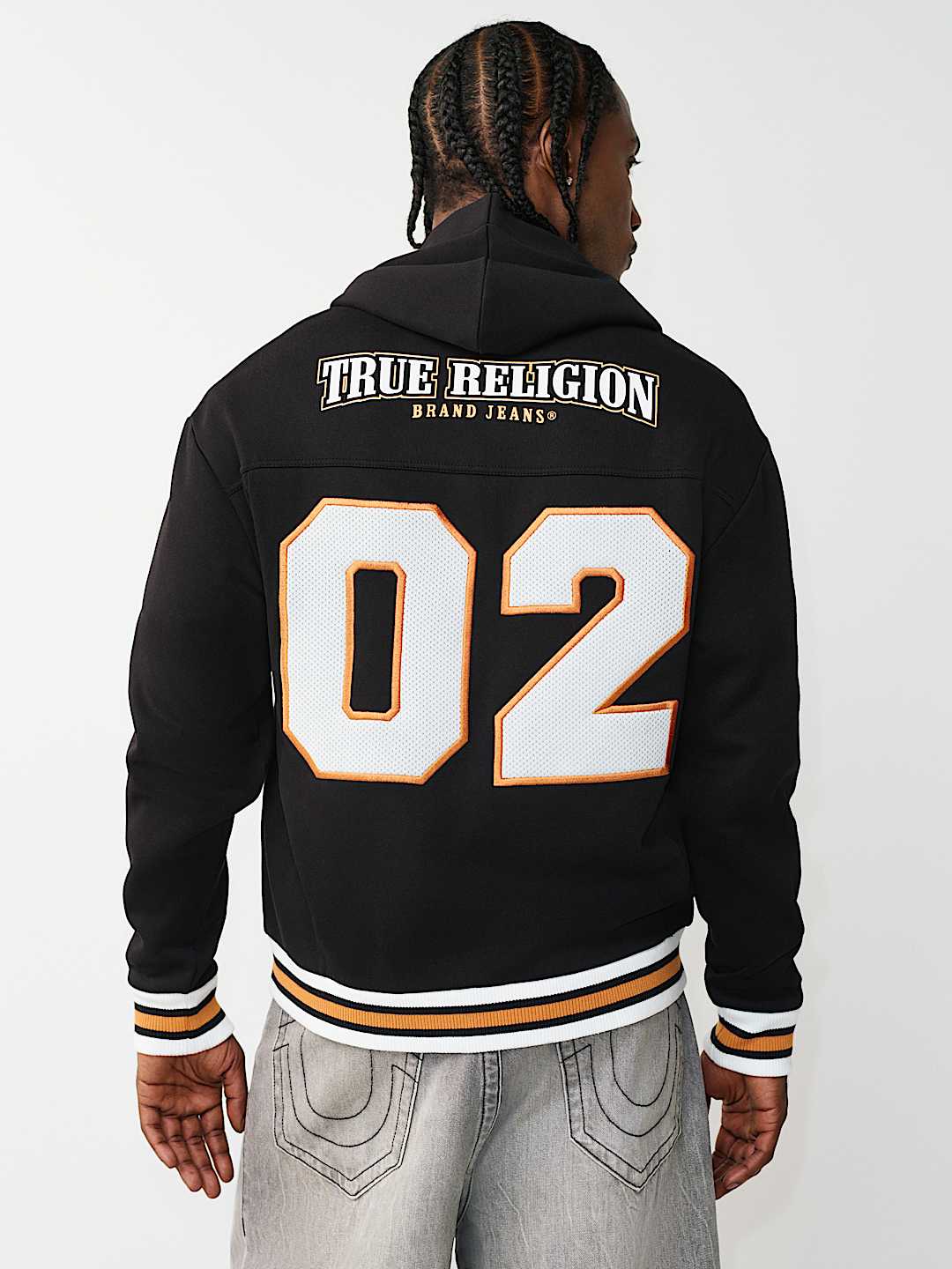 SUDADERA CON CAPUCHA Y CIERRE, Y APLIQUE CON MALLA, image 1