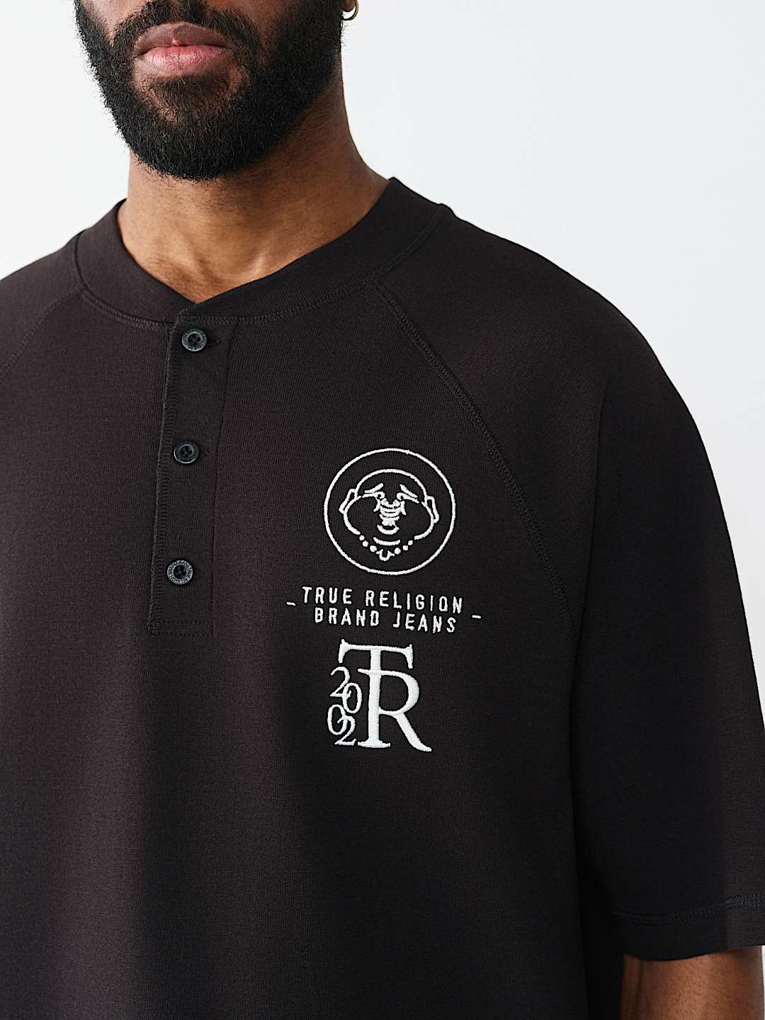 RAGLAN OVERSIZED HENLEY TEE, image 2