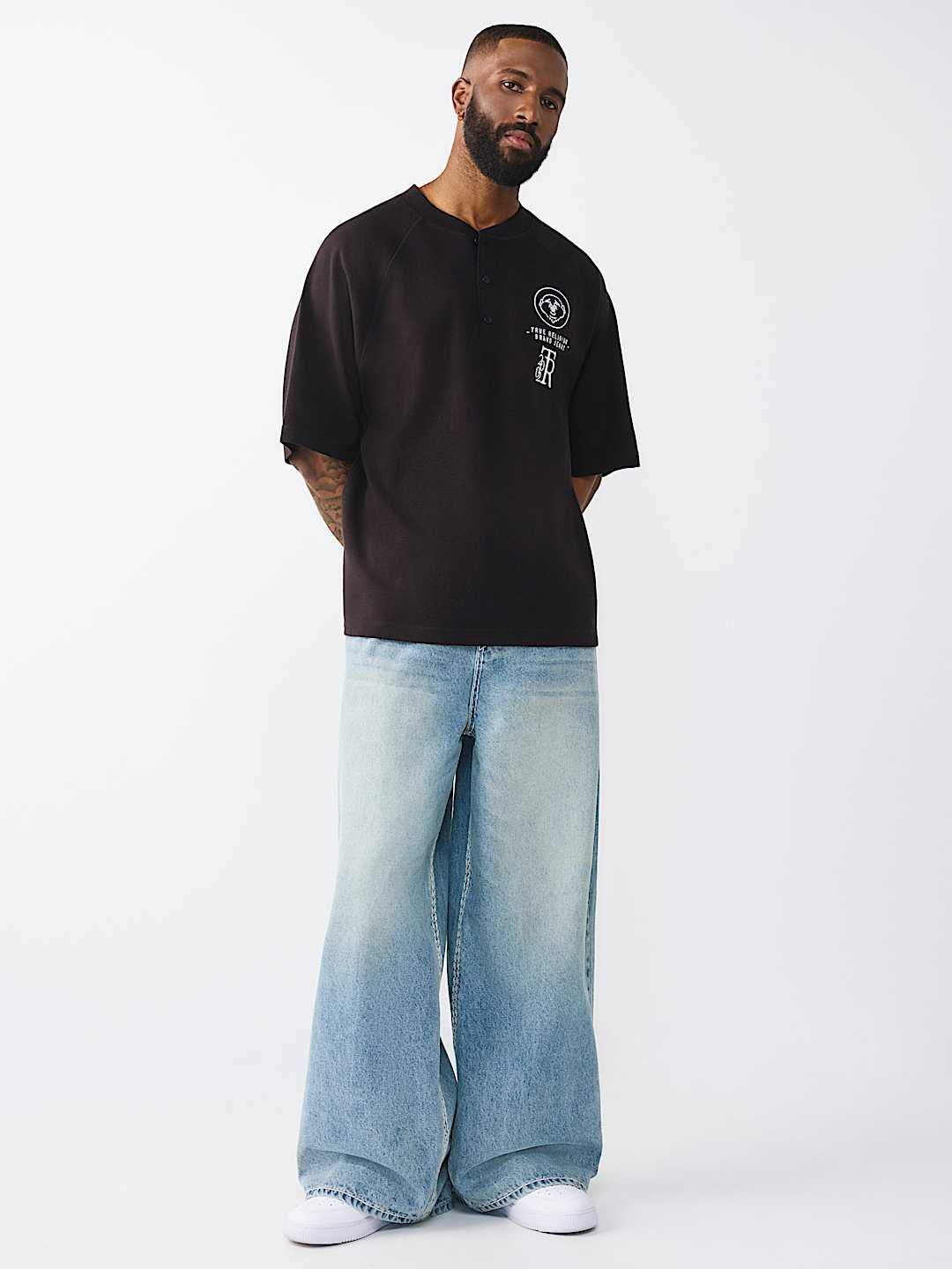 RAGLAN OVERSIZED HENLEY TEE, image 6