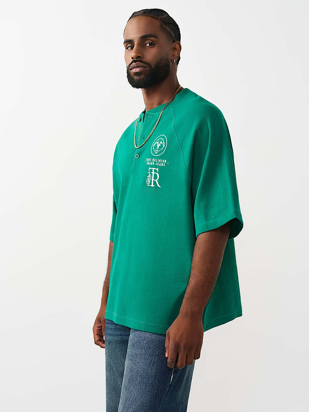 RAGLAN OVERSIZED HENLEY TEE, image 3