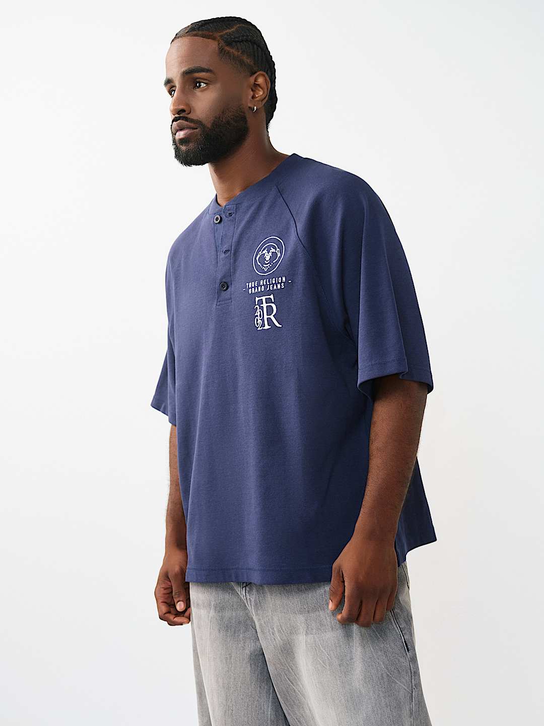 RAGLAN OVERSIZED HENLEY TEE, image 3