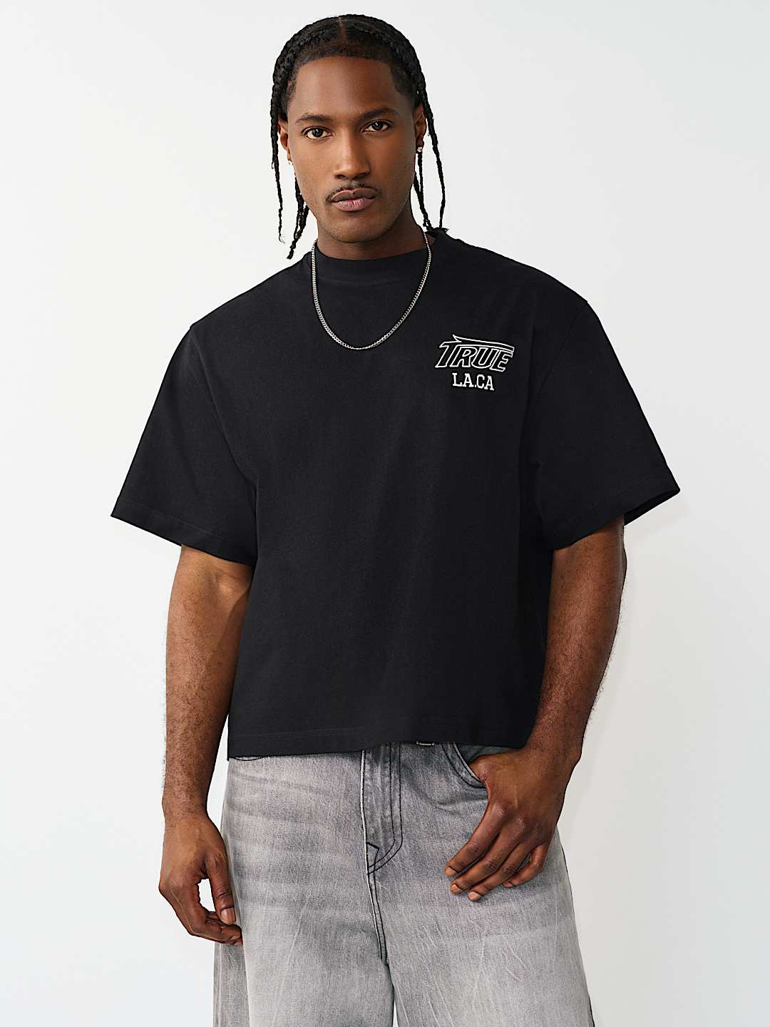 PRINT MESH STACKED LOGO HEAVYWEIGHT BOXY TEE, image 2