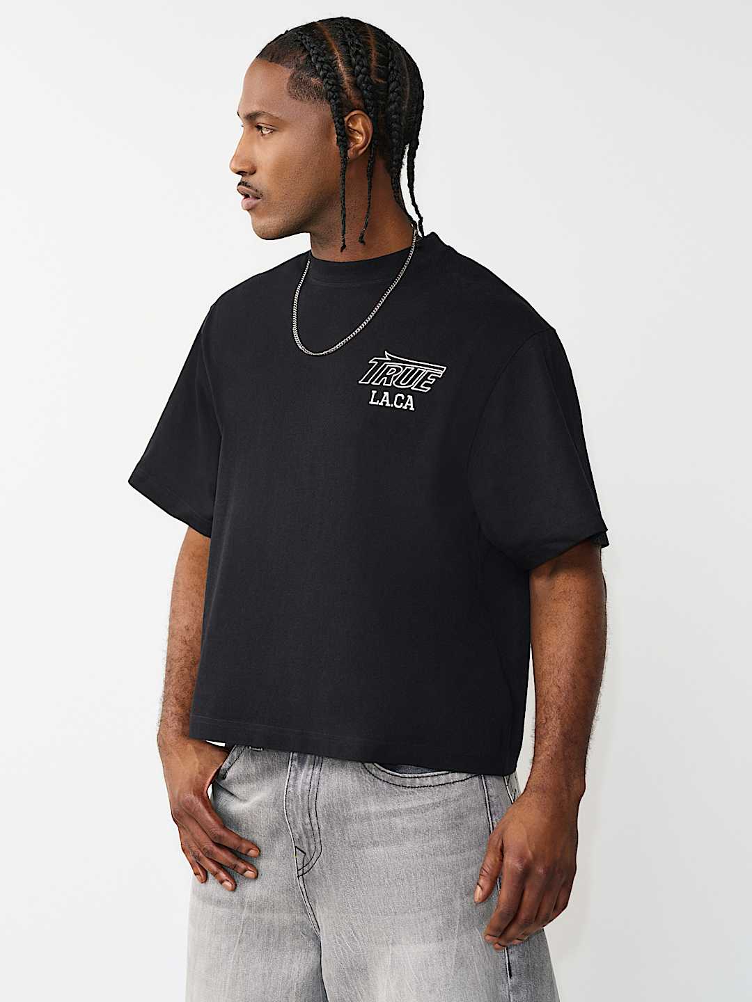 PRINT MESH STACKED LOGO HEAVYWEIGHT BOXY TEE, image 3