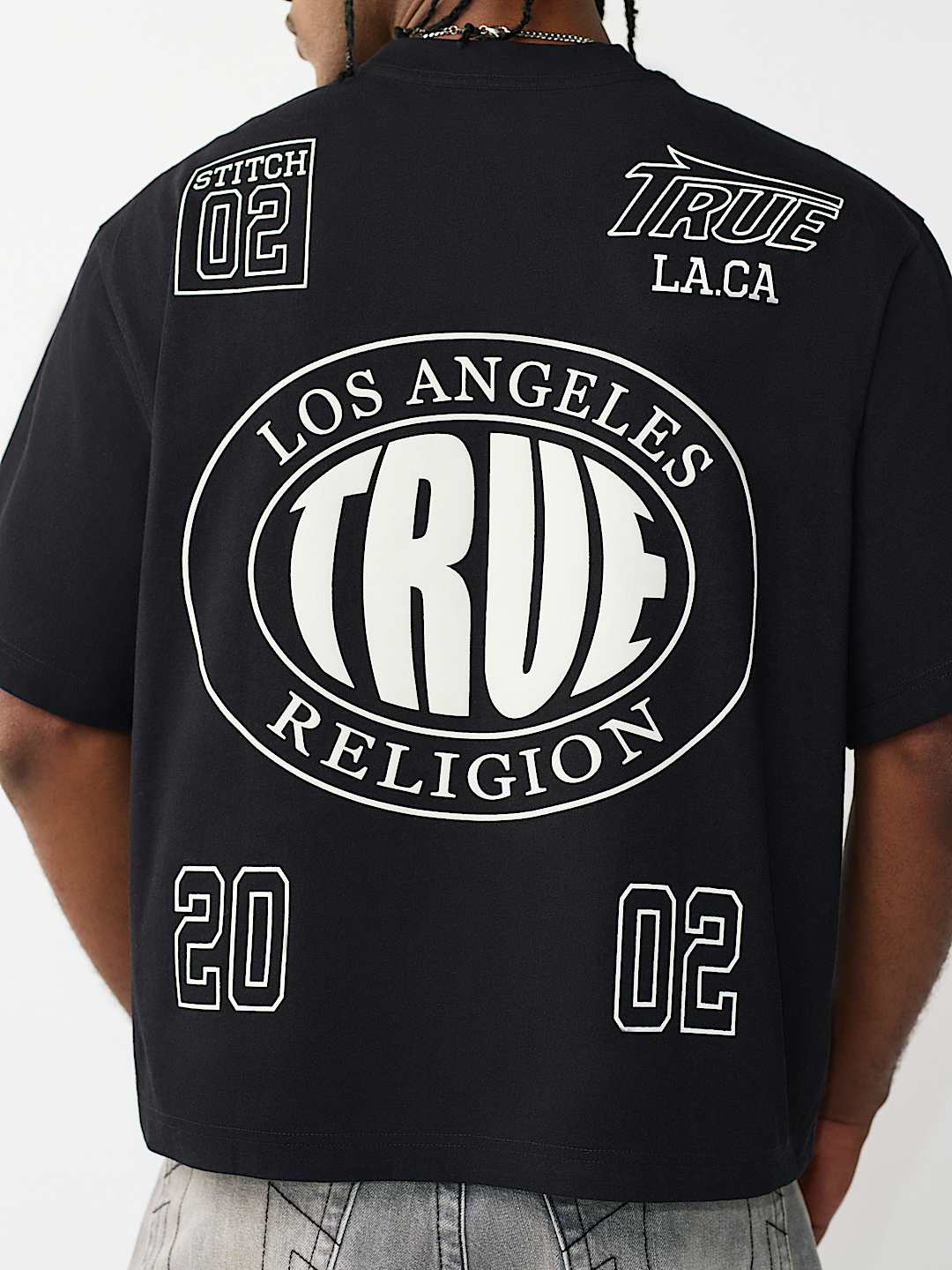 PRINT MESH STACKED LOGO HEAVYWEIGHT BOXY TEE, image 5