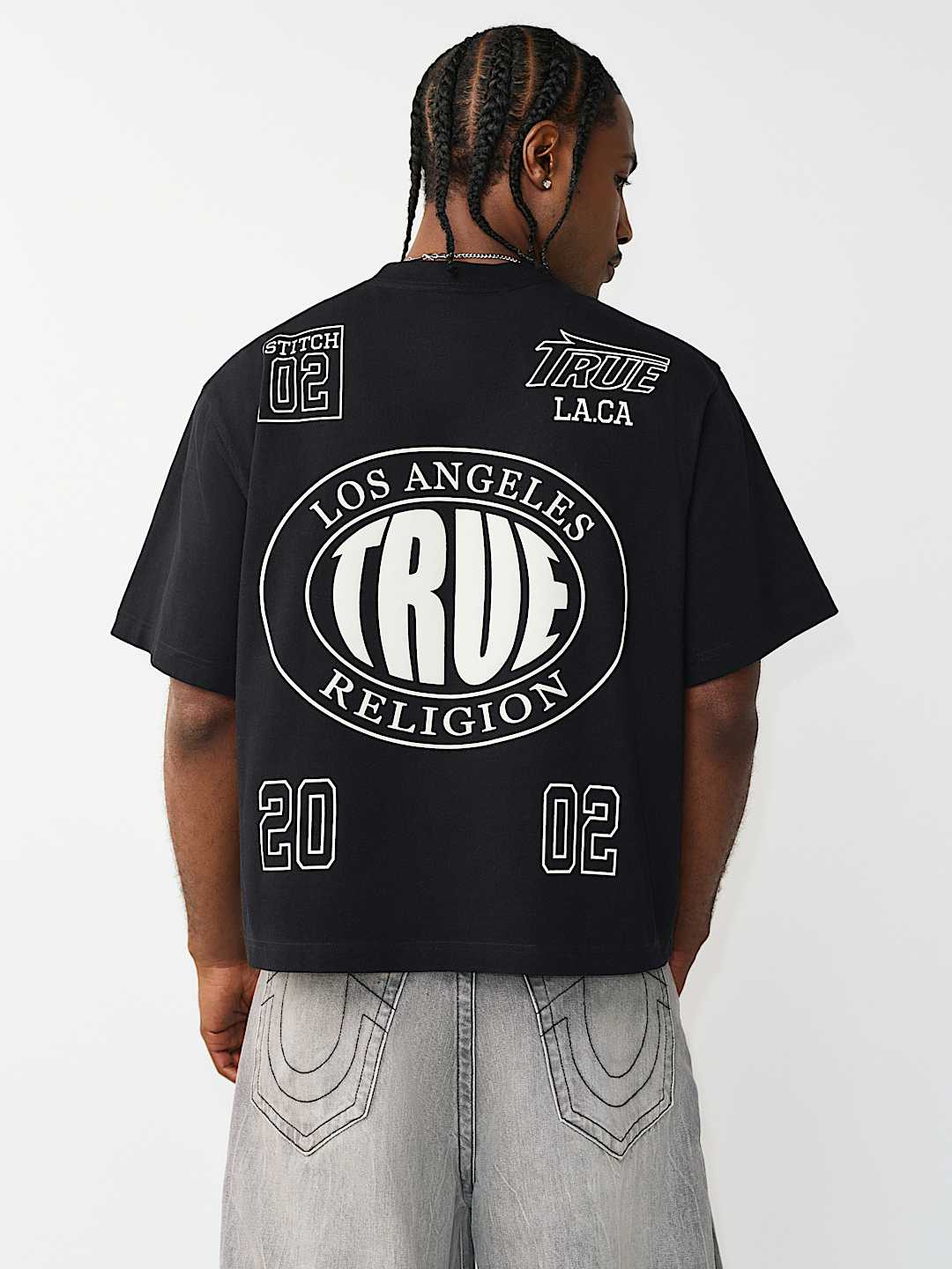 PRINT MESH STACKED LOGO HEAVYWEIGHT BOXY TEE, image 1