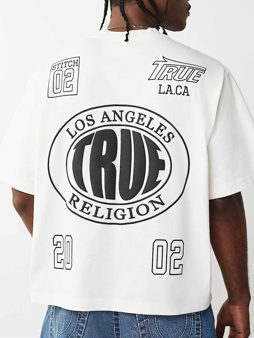PRINT MESH STACKED LOGO HEAVYWEIGHT BOXY TEE, image 5