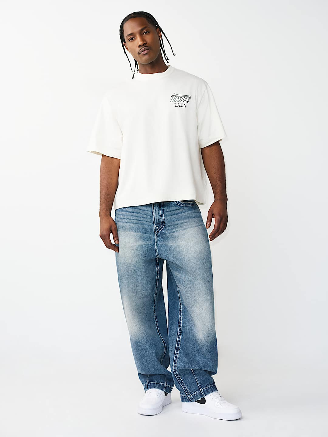 PRINT MESH STACKED LOGO HEAVYWEIGHT BOXY TEE, image 6