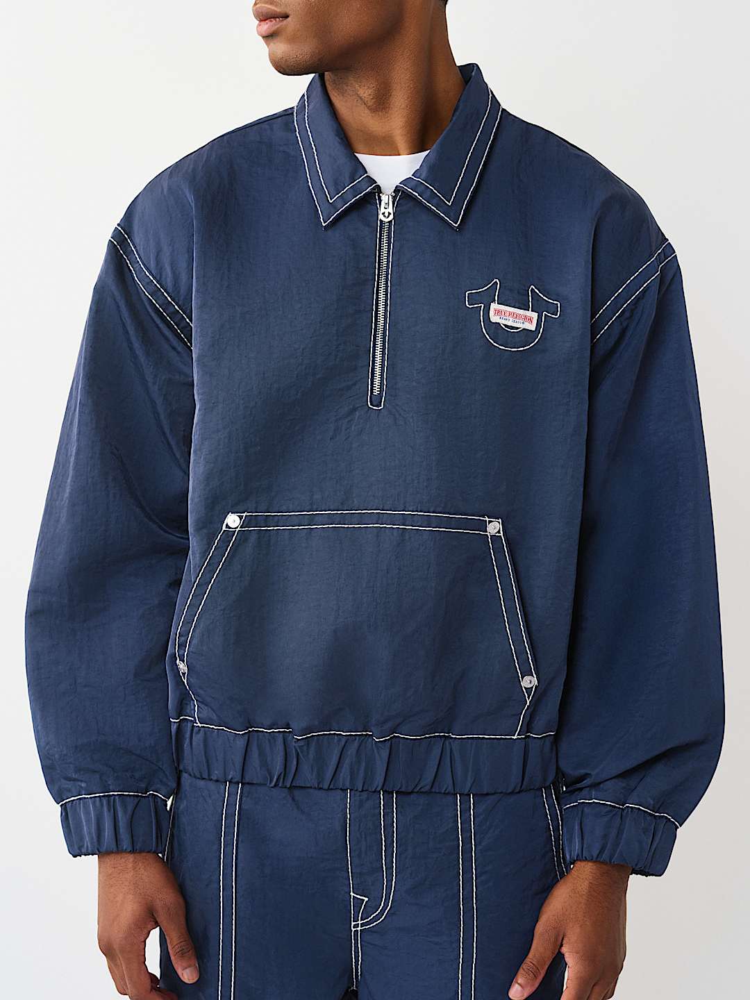 CHAQUETA POPOVER CON COSTURAS BIG T DE NAILON, image 4