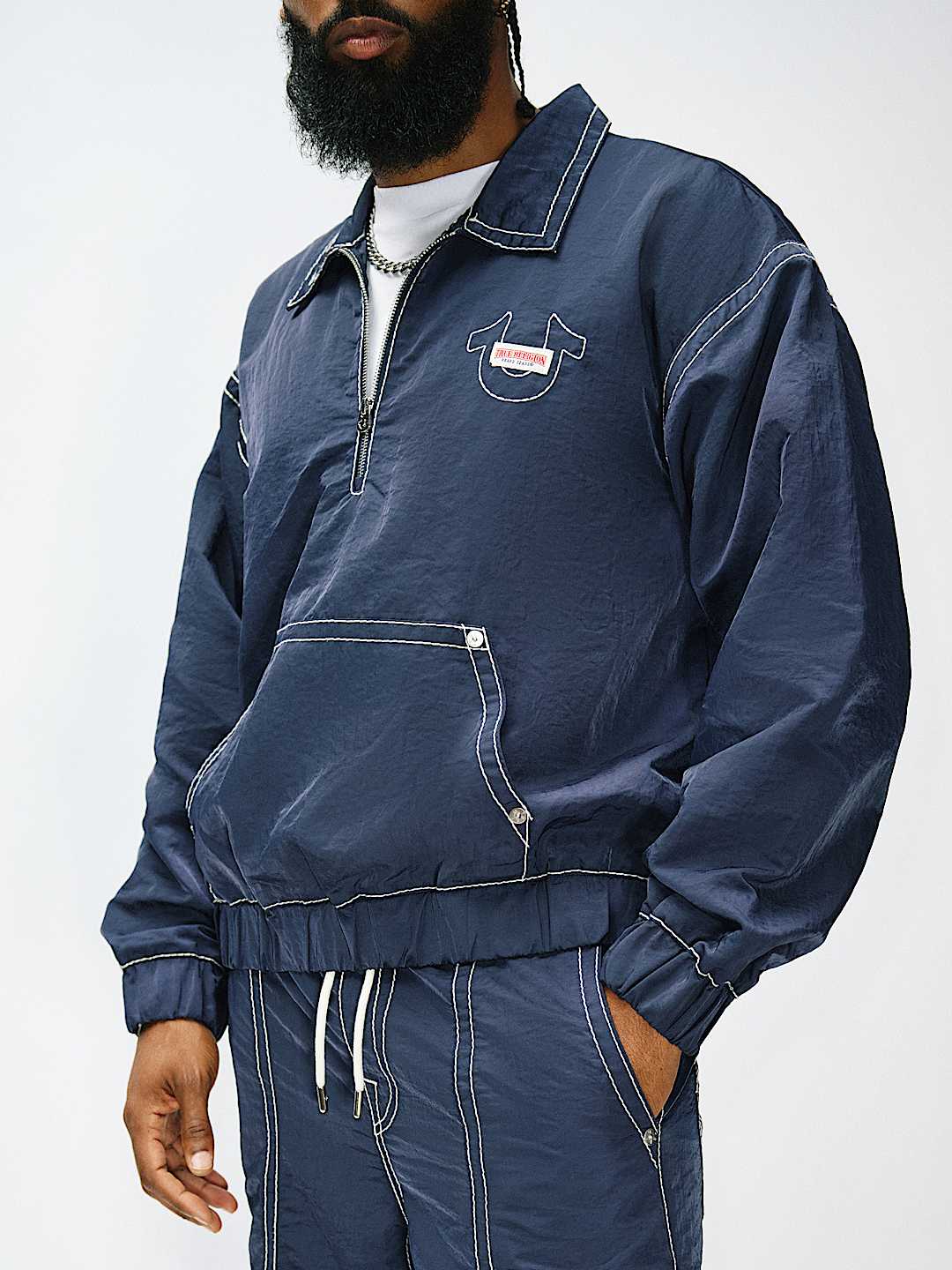 CHAQUETA POPOVER CON COSTURAS BIG T DE NAILON, image 1