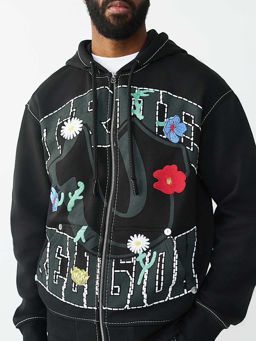 LOGO BIG T ZIP HOODIE, image 2