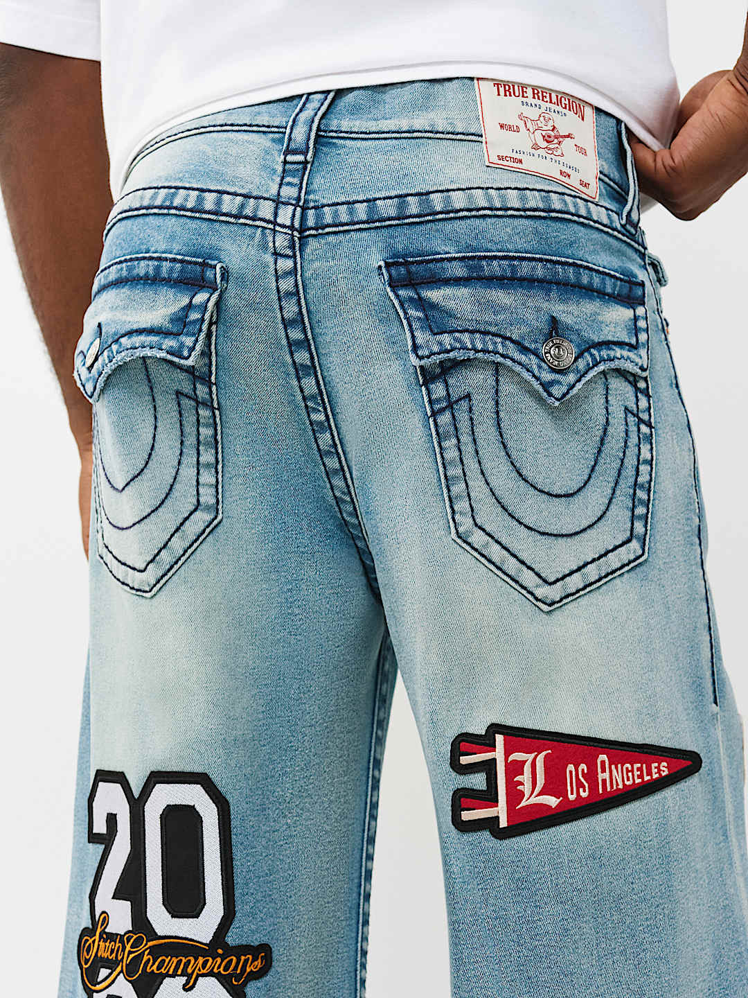 VINNY VARSITY PATCH BIG T ULTRA BAGGY JEAN 34", image 2