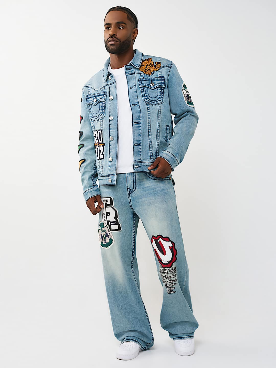 VINNY VARSITY PATCH BIG T ULTRA BAGGY JEAN 34", image 6