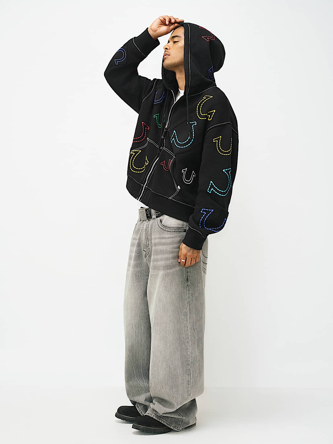 HORSESHOE BIG T BOXY ZIP HOODIE, image 2