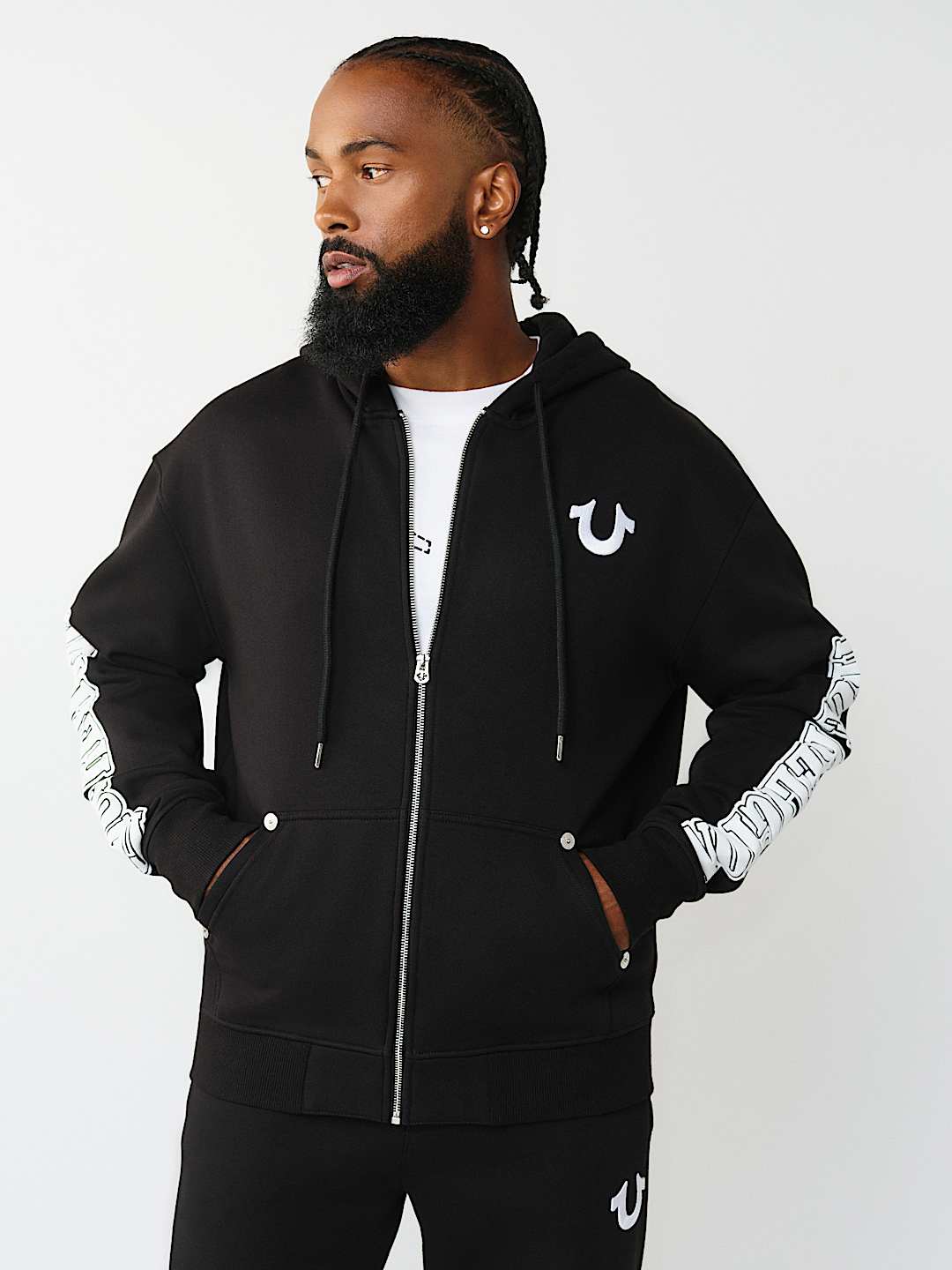 BUDDHA FACE LOGO ZIP HOODIE, image 2