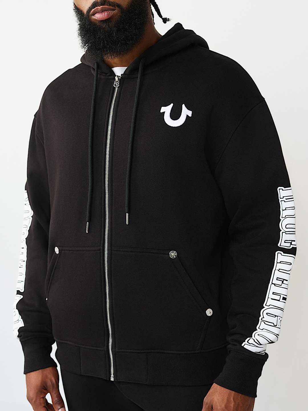 BUDDHA FACE LOGO ZIP HOODIE, image 3