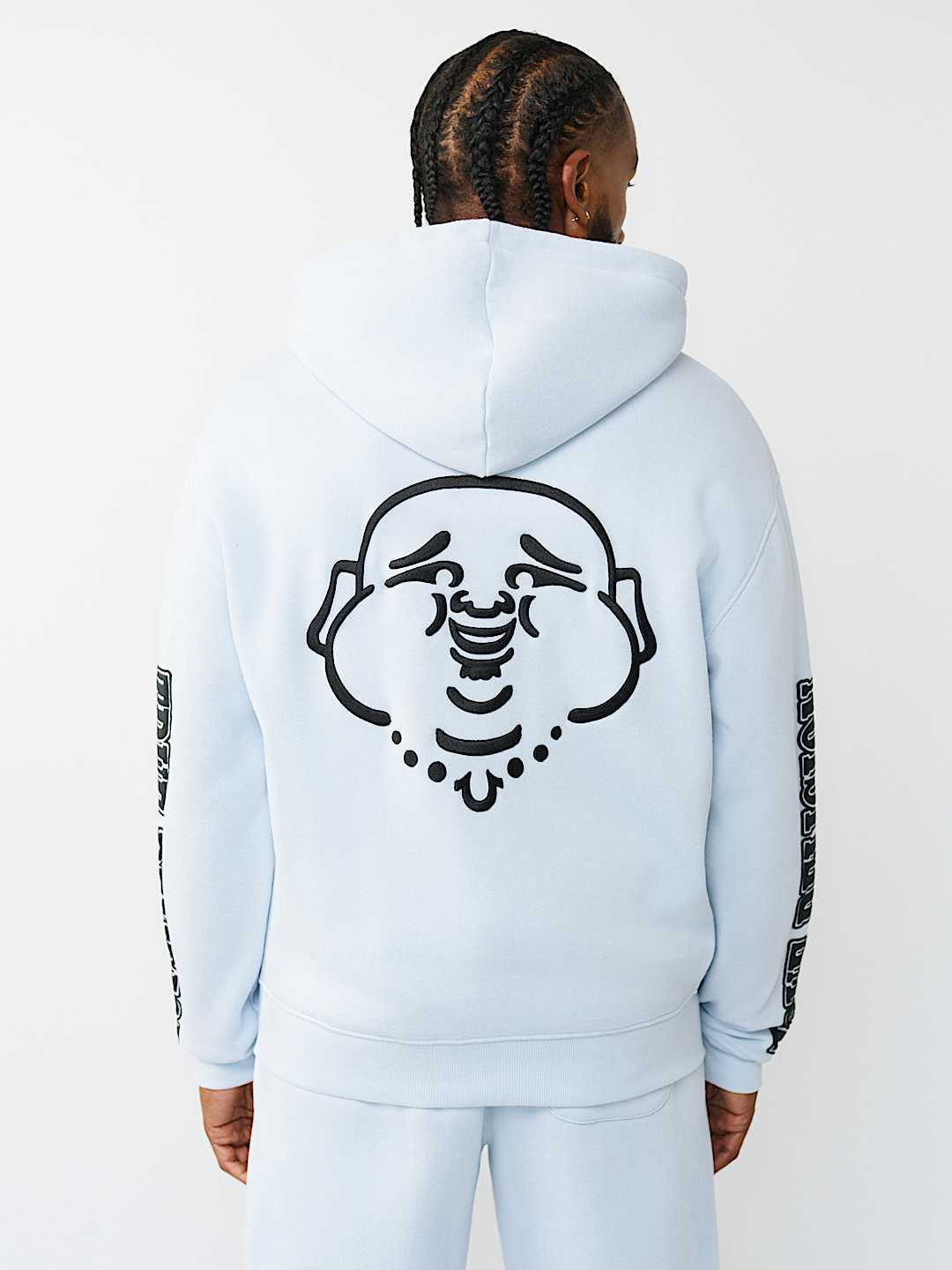 BUDDHA FACE LOGO ZIP HOODIE, image 1