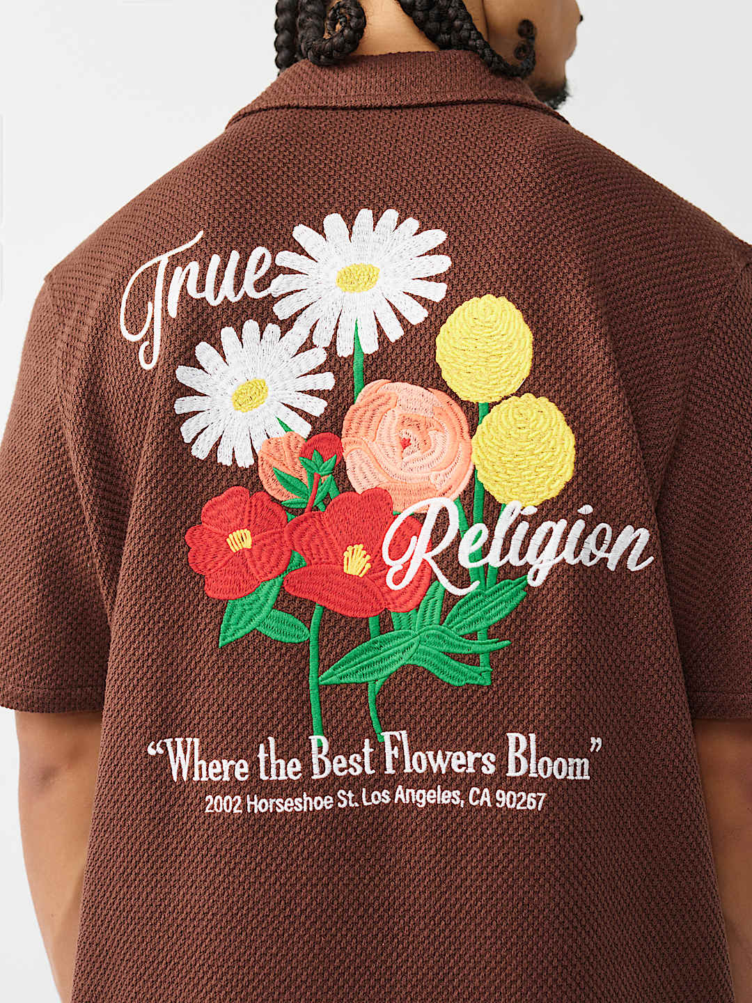 CAMISETA DE CAMPAMENTO TEJIDA CON FLORES, image 1