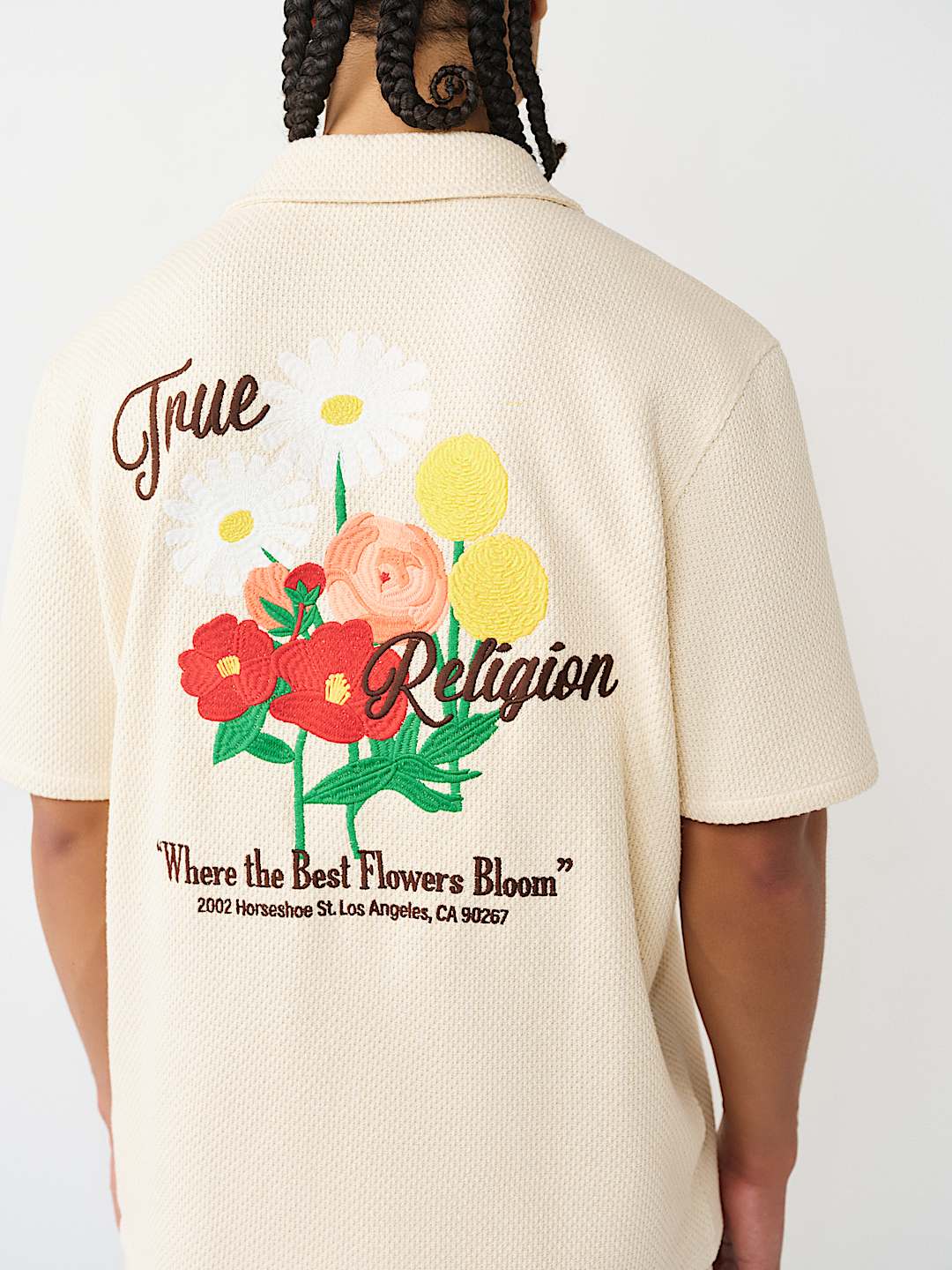 CAMISETA DE CAMPAMENTO TEJIDA CON FLORES, image 5