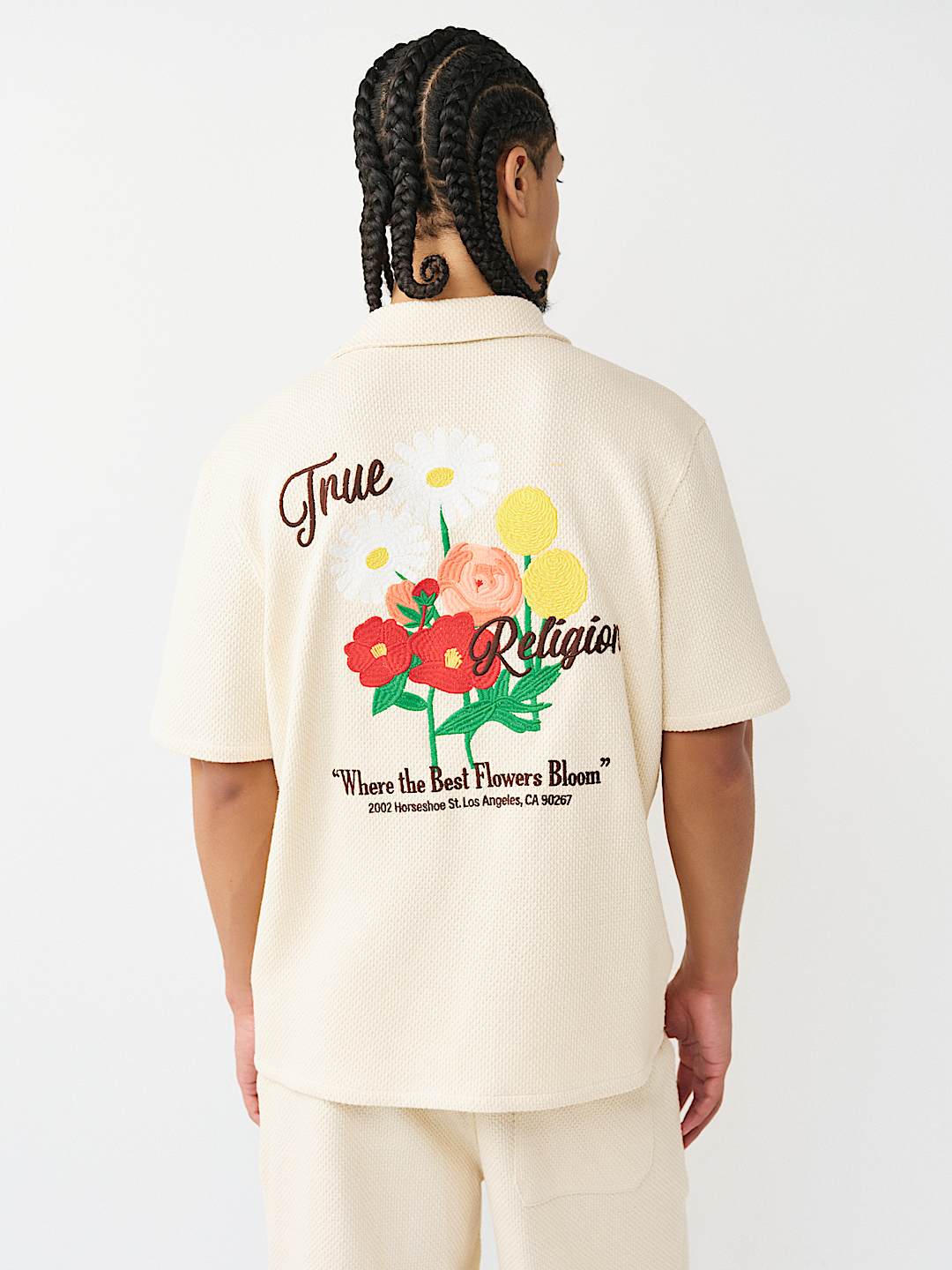 CAMISETA DE CAMPAMENTO TEJIDA CON FLORES, image 7