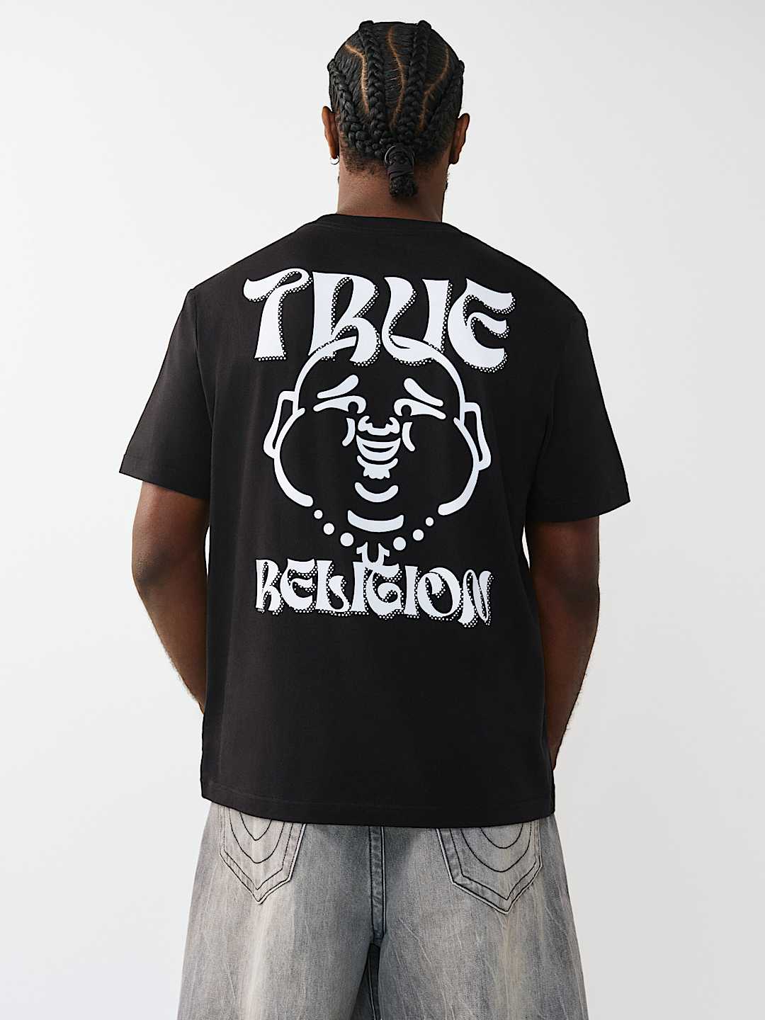 WAVY LOGO BUDDHA FACE GRAPHIC TEE, image 5