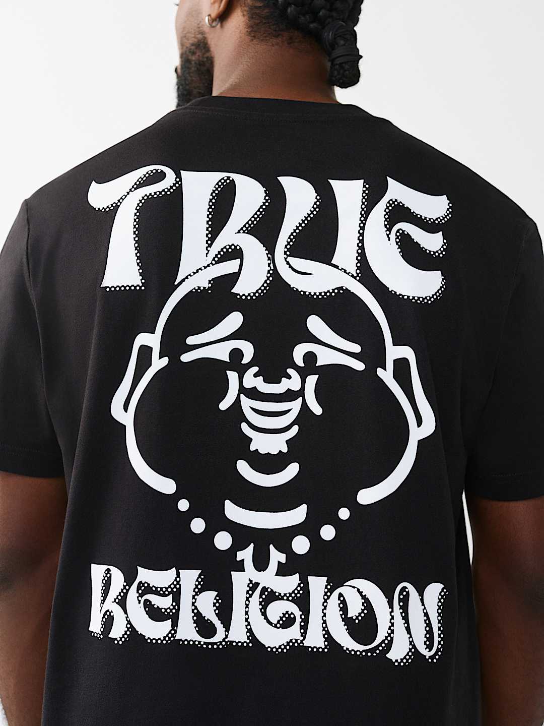 WAVY LOGO BUDDHA FACE GRAPHIC TEE, image 1