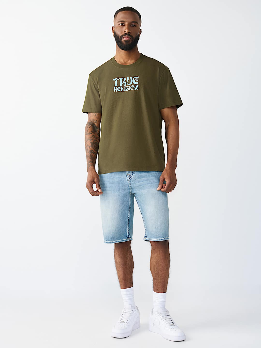 WAVY LOGO BUDDHA FACE GRAPHIC TEE, image 6