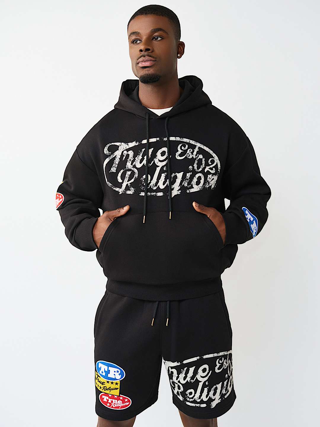 LOGO PATCH BOXY PULLOVER HOODIE, image 1