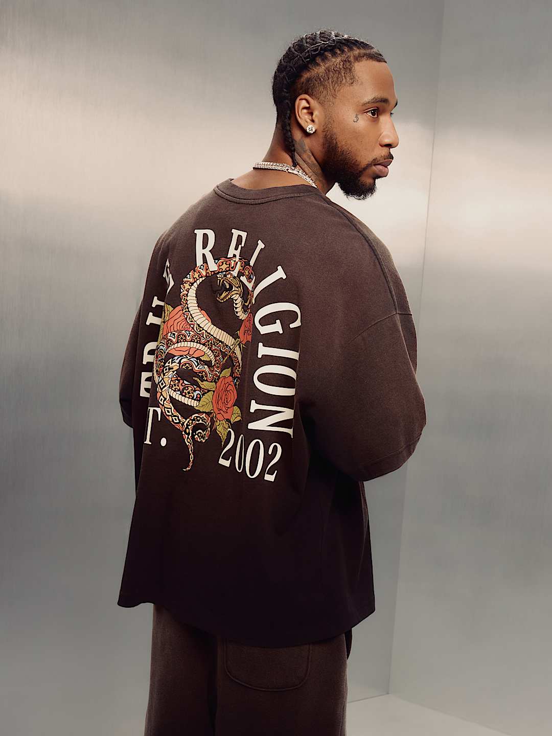 FLORAL SNAKE HEAVYWEIGHT OVERSIZED TEE, image 1