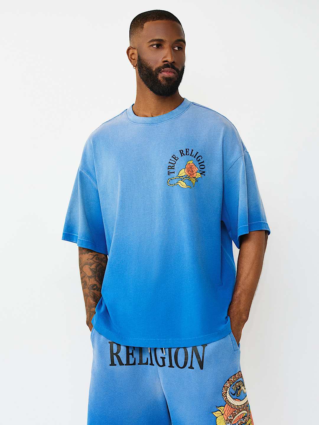 FLORAL SNAKE HEAVYWEIGHT OVERSIZED TEE, image 2