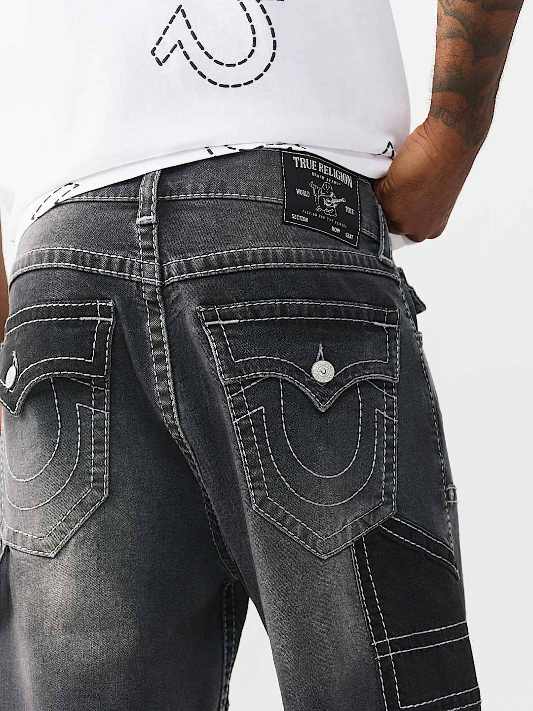 VINNY BIG T CARPENTER FRAYED ULTRA BAGGY SHORT, image 2